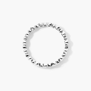 Bague en diamant rond en or blanc - Product Image 6