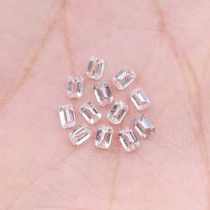 Diamant de laboratoire taille émeraude 3.0 x 2.0 mm, diamant HPHT, diamant blanc, diamant de laboratoire transparent pour la fabrication de bijoux et de bracelets - Product Image 4