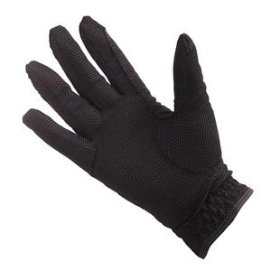 Gants d'équitation noirs pour hommes à doigts entiers avec fermeture auto-agrippante, couleur unie, en textile, pour usage équestre 2026 - Product Image 3