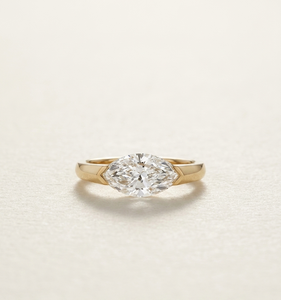 Marquise Moissanite <b>Solitaire</b> <b>Ring</b> 925 Sterling <b>Silver</b> Yellow Gold Plated Engagement Wedding Party Gift - Product Image 3