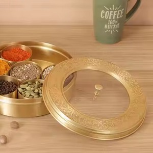 Contemporary Kitchen Storage Spice <b>Case</b> Metal Masala Container with Multi Slots for Organized Cooking Setup - Product Image 6
