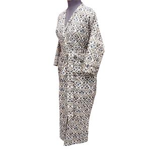 Bata Kimono con Estampado Floral para Mujer, Cuello en V, Cierre con Cinturón, Secado Rápido, 100% Algodón, Lavable a Máquina, Largo Completo, Transpirable, Suave y Liso - Product Image 2
