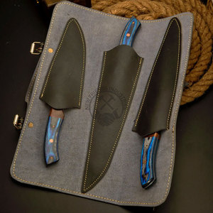 Ensemble de 3 couteaux à filet en acier inoxydable, manche en bois fait main, lames de 6, 7 et 8 pouces, ambidextres, meilleur cadeau pour la pêche, couteau de cuisine - Product Image 5