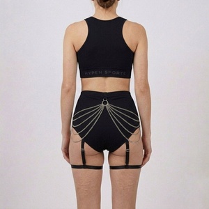 Women Pantie Style Short <b>Booty</b> Pantie Type Gym Short For Women Hypen Sports Special Product Chain-Link Party Sexy Chain Short - Product Image 2