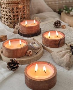 Portavelas exclusivo de resina y madera para decoración de lujo, contenedor de velas hecho a mano, perfecto para el hogar, el hotel y la colección de regalos - Product Image 2