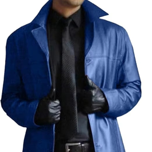 Abrigo Largo de Cuero, Hecho a Mano, de Lujo, Abrigo Largo de Diseñador Premium - Product Image 1
