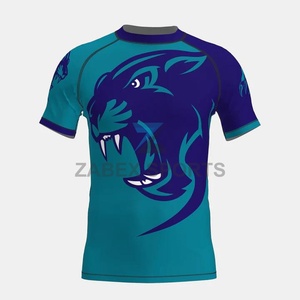 เสื้อรัดกล้ามเนื้อสำหรับผู้ชาย ผ้าสแปนเด็กซ์/โพลีเอสเตอร์ ยืดหยุ่นได้ โลโก้ด้านหน้า เหมาะสำหรับฝึกซ้อมบราซิลเลียนยิวยิตสู - Product Image 1