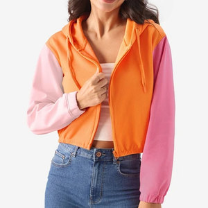 High Quality <b>Winter</b> Women Crop <b>Top</b> Hoodies with Front Logo 100% Cotton Fleece Breathable & Eco-Friendly Wholesale Price - Product Image 1