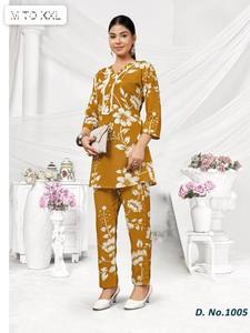 Conjunto coordinado de rayón estampado de última moda, de la mejor calidad y alta demanda, fabricado en Surat, suministro al por mayor. - Product Image 5