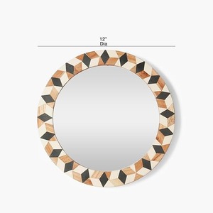 กระจกติดผนังลายดอกไม้สีเขียวหรูหรา พร้อมกรอบกระจกตกแต่งทำมือสำหรับตกแต่งบ้าน - Product Image 5