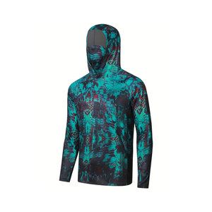 Sweat à capuche de pêche personnalisé 100 % polyester imperméable avec logo UPF50 respirant pour hommes et femmes – Vente en gros - Product Image 2