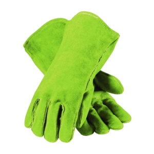 Gants de sécurité robustes en cuir de vachette pleine fleur pour la construction, la lutte contre les incendies, le soudage, l'industrie, le barbecue, avec doublure en coton pour le barbecue - Product Image 3
