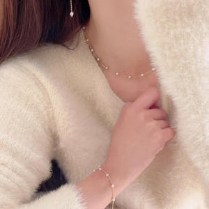 Collar de Perlas de Agua Dulce Naturales Chapado en Oro y Plata S925 para Mujer, Estilo Cielo Estrellado, Cadena para Suéter de Primavera y Otoño - Product Image 2