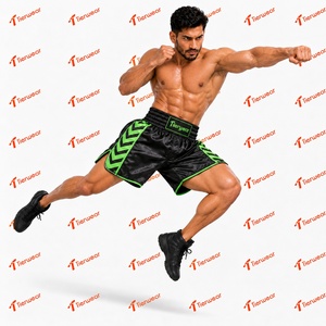 Professional Muay Thai <b>Shorts</b> 100% Polyester 185 GSM Satin Lightweight Quick Dry Breathable Unisex Boxing Kickboxing Training - Product Image 4