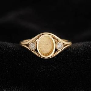 Anillo de Plata de Ley 925 con Bisel Ovalado de 8x6mm para Engaste de Circonita Cúbica, Anillo de Compromiso Vintage, Base para Joyería DIY con Resina, Anillo Conmemorativo para Cenizas - Product Image 4
