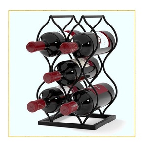 Support à bouteilles de vin moderne en métal, organiseur de bouteilles de vin, présentoir à bouteilles, support pour bouteilles de boisson - Product Image 1