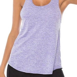 Camiseta sin mangas deportiva de punto transpirable de color liso para mujer, estilo racerback, para entrenamiento, de secado rápido con botones, lo último de 2026 - Product Image 5