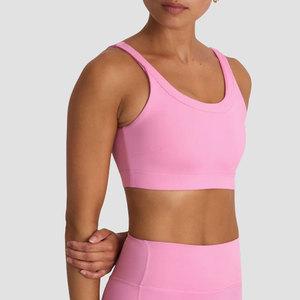 Nuevo Sujetador Deportivo para Mujer, Material Acanalado, Alta Elasticidad, Espalda de Yoga, Spandex, Almohadillas Extraíbles, Color Liso - Product Image 5