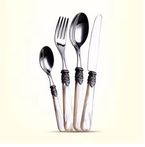Premium Stainless Steel Cutlery Set with <b>Bone</b> <b>Handle</b> Spoon Fork <b>Knife</b> for Party Use-Eco-friendly Dishwasher Safe Mirror Polish - Product Image 4