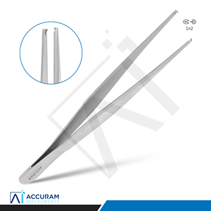 Pinces à tissus Accuram 1x2 dents en acier inoxydable, pinces chirurgicales dentaires à pouce, instrument médical réutilisable CE - Product Image 2