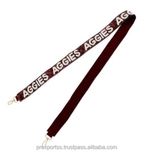 Hail State สายรัดลูกปัดกระเป๋ากีฬาสำหรับเล่นเกมทำมือปรับได้มีไม้แขวนกระเป๋าปักลายเข็มขัดสะพายไหล่จิตวิญญาณของวิทยาลัย - Product Image 5