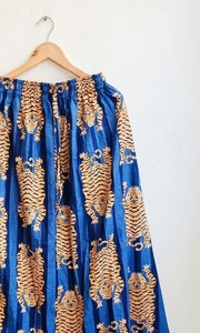 Falda de algodón con estampado de tigre, falda larga bohemia con volantes para mujer - Product Image 3