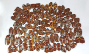 Paire de cabochons en jaspe Noreena naturel de haute qualité, taille libre, pierre précieuse en quartz pour la fabrication de bijoux - Product Image 5