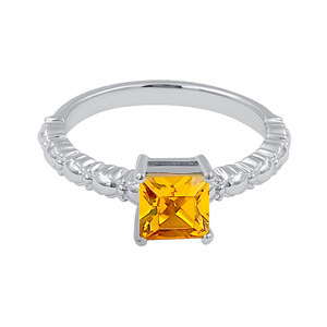 Gourik Yellow Citrine Gemstone 925 Sterling <b>Silver</b> Solitaire Engagement Statement <b>Ring</b> For Women Jewelry Gift - Product Image 2