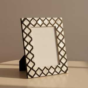 Hand Crafted Mother of Pearl Inlay Photo <b>Frame</b> | Green Resin Geometric <b>Frame</b> | Handmade Home Decor - Product Image 5
