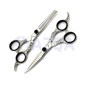 Professional Stainless Steel <b>Barber</b> Hair Cutting and Thinning Scissors <b>Set</b> with Straight Razor and Zipper Case - Product Image 5
