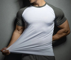 T-shirts de sport pour hommes en jersey 100% coton extensible, séchage rapide, respirants, manches courtes, imprimés, couleurs personnalisées, 200g - Product Image 1