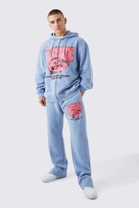 Ensemble évasé de nouvelle conception pour hommes, en molleton épais 100% coton, deux pièces, sweat-shirt à capuche et pantalon de survêtement évasé, ensemble de jogging pour hommes - Product Image 2