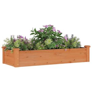 Jardinera Elevada Grande para Jardín en Madera de Abeto Sólido Marrón con Tela No Tejida para Arreglos de Exterior por Temporada - Product Image 3
