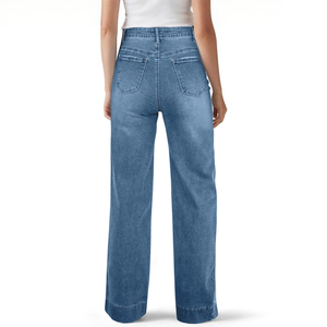 <b>Womens</b> Vintage Wash Jeans High Waist Relaxed Straight Denim Pants Soft Cotton Casual <b>Trousers</b> Streetwear Bottoms Everyday - Product Image 3