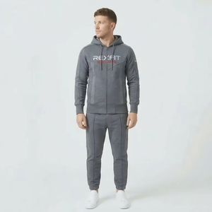 ชุดเซ็ตสตรีทแวร์ผู้ชาย Rexfit Sports แบบสั่งทำพิเศษ เสื้อฮู้ดดี้ผ้าคอตตอนหนา กางเกงขายาวขายส่ง คุณภาพดีที่สุด ชุดวอร์มผู้ชายแบบฟอกสี - Product Image 1