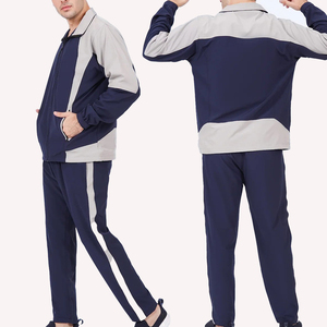 Conjunto deportivo informal de poliéster y nailon para hombre, transpirable, resistente al viento, de alta elasticidad, con logotipo personalizado, para correr. - Product Image 1