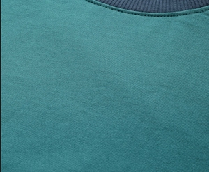 Sweat-shirt à col rond pour homme, manches raglan, couleur turquoise, coupe classique, tricoté, 100% coton, pull décontracté, couleur unie, automne - Product Image 6