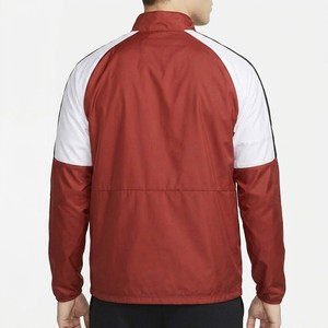 New Latest Design Men's <b>Red</b> White Color Blocking Racer <b>Jacket</b> Windproof Zipper Stand Collar Sporty Autumn Wear - Product Image 5