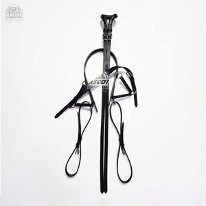 Custom Miniature Team pair <b>harness</b> set in leather Horse driving <b>Harness</b> with french collar <b>black</b> brown - Product Image 4