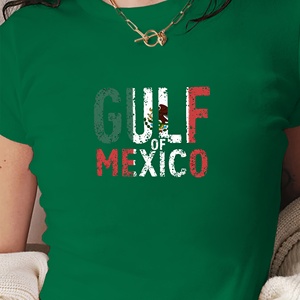 เสื้อยืดถักพิมพ์ลายทรงสลิมฟิตสำหรับผู้หญิง Y2K ลาย Gulf of MEXICO - Product Image 2
