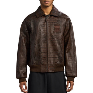 <b>Leather</b> Avirex <b>Brown</b> Croc <b>Jacket</b> for <b>Men</b> Breathable New Design Bomber <b>Leather</b> <b>jacket</b> High Street Style Avirex <b>Leather</b> <b>Jacket</b> <b>Men</b> - Product Image 3