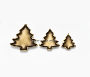 Bandejas Decorativas de Aluminio Hechas a Mano para Árbol de Navidad, Juego de Platos para Servir con Acabado Negro Mate y Recubrimiento en Polvo - Product Image 3