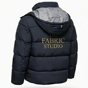 Chaqueta Acolchada Impermeable para Hombre con Cuello Alto y Logotipo Personalizado, Chaqueta Casual de Nailon con Capucha, Cálida para Invierno, Manga Larga con Cierre - Product Image 1
