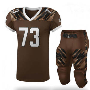 Uniforme de football américain pour hommes, couleur marron foncé, très demandé, léger, respirant, prix bas. - Product Image 1