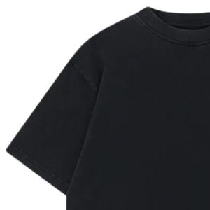 T-shirt noir surdimensionné à manches courtes pour homme, imprimé minimaliste sur la poitrine, col rond en coton, style streetwear décontracté, haut basique, vente en gros, usine OEM - Product Image 3
