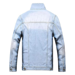 Chaqueta vaquera para hombre, primavera y otoño, nueva, estilo urbano, holgada, de manga larga, 100% algodón, personalizable. - Product Image 3