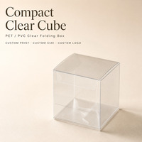 Boîte pliante carrée transparente en PET pour emballage cadeau d'électronique grand public, matériaux recyclés, taille personnalisée, OEM