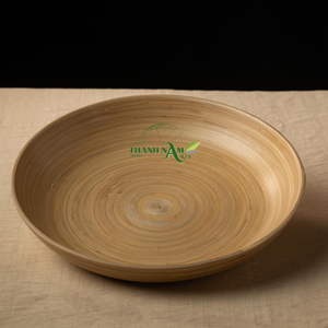 Assiette en bambou-Collection Elegance Plats et assiettes européens en bambou fabriqués à la main Design écologique de style vietnamien pour les fêtes - Product Image 1