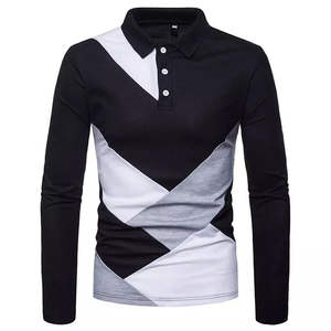 Polo de Manga Larga para Hombre, Color Morado Claro, Cuello Blanco, Estilo Casual, Transpirable, de Algodón, Estilo Casual Elegante - Product Image 6