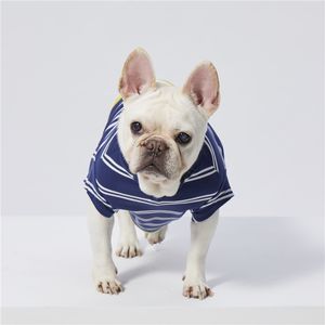 ODM col rond bleu et jaune bande chien vêtements polo pour animaux de compagnie - Product Image 4